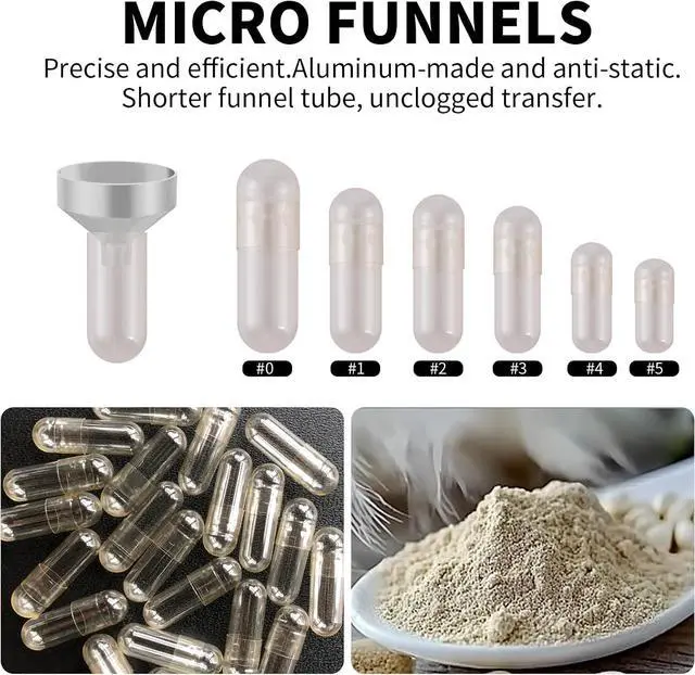 Alt view image 4 of 6 - Small Metal Funnels Mini Funnel 8 Size Tiny Bottle Funnel, Miniature Atomizers, Flask, Perfume, Essential Oil, Powder, Micro Pet Capsule, Spice Jar