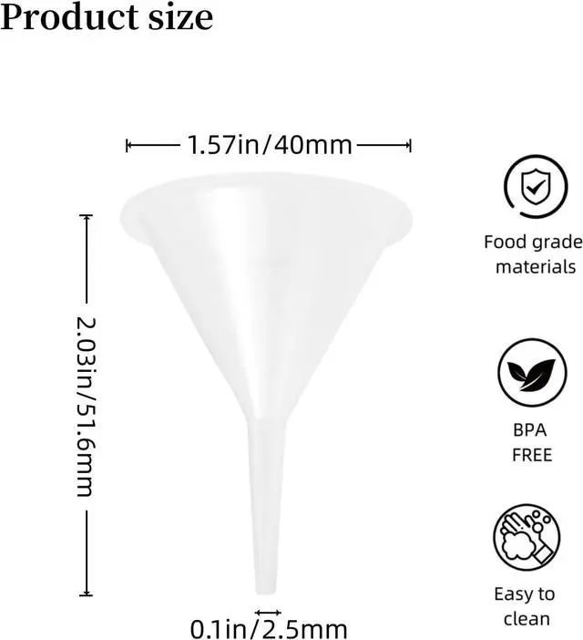 Alt view image 2 of 7 - 12 Pcs Tiny Funnel & Mini Funnel Narrow Neck for Essential Oils | Cuttable Tips, Polypropylene Material, for Perfumes, Capsules & Mini Bottles