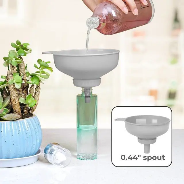 Alt view image 4 of 7 - Wide Mouth Kitchen Funnel, Food Grade Plastic Cooking Canning Funnel with 4 Sizes Spouts for Filling Wide and Regular Mason Jars, Spray Dropper Oil Bottle Jug Spices Shampoo Sauce