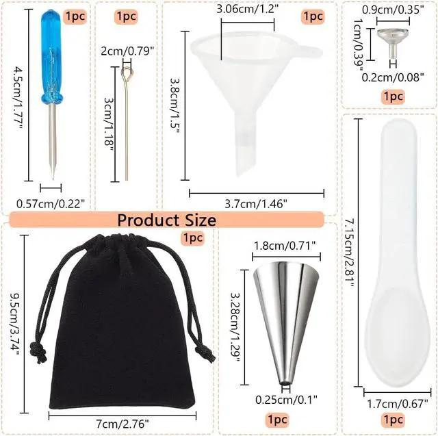 Alt view image 2 of 6 - NBEADS Mini Funnel Set for Cremation Jewelry Filling, Small Bottles Funnel Filler Kit Jewelry Ashes Fillers Funnel for Urn Preservation Jewelry Filling Ashes Pendant Necklace Liquid Transfer