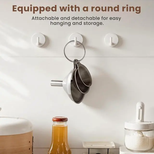 Alt view image 7 of 7 - Supercenter Kitchen Funnel, Mini Funnel, Set of 3, Round Ring & Clean Brush | Stainless Steel,Perfect for Transferring Liquids, Oils, Powders, Spices
