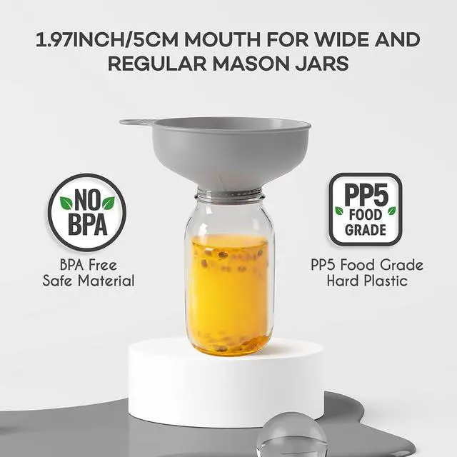 Alt view image 5 of 7 - Pisol Wide Mouth Versatile Funnel for Kitchen Use for Filling Bottles | Food Grade Plastic, BPA Free, 5 Sizes Mouth, 2 Strainers, Rotating Screw Design, Easy to Clean, Dishwasher Safe