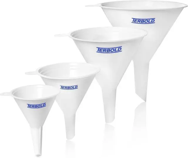 Main image of 4pc Funnel Nesting Set in BPA Free Plastic for Kitchen Cooking, Car Oil, Home, or Lab Use (White) | BPA Free Plastic for Kitchen Cooking, Car Oil, Home, or Lab Use