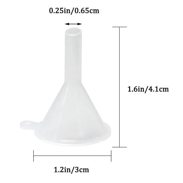 Alt view image 2 of 7 - 30 Pcs Small Funnel Mini Funnel Clear Plastic Funnels | Fit for Lab Bottles, Essential Oils, Perfumes, Spices, Sand Art, Powder Funnel