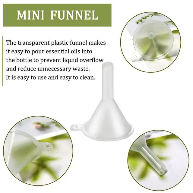 Alt view image 3 of 7 - 30 Pcs Small Funnel Mini Funnel Clear Plastic Funnels | Fit for Lab Bottles, Essential Oils, Perfumes, Spices, Sand Art, Powder Funnel