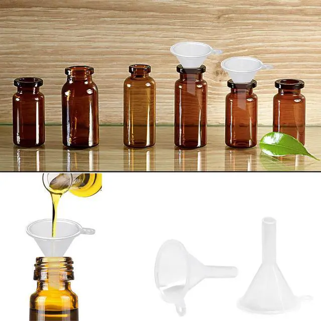 Alt view image 5 of 7 - 30 Pcs Small Funnel Mini Funnel Clear Plastic Funnels | Fit for Lab Bottles, Essential Oils, Perfumes, Spices, Sand Art, Powder Funnel