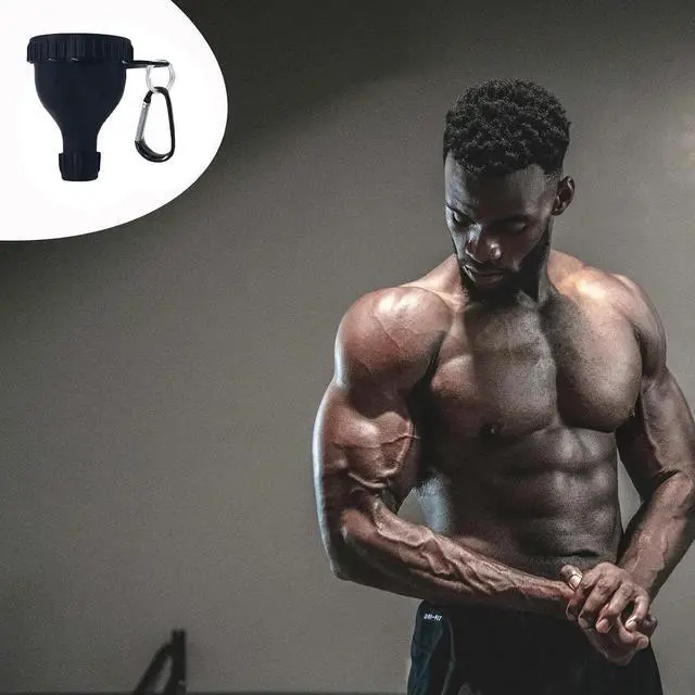 Alt view image 2 of 6 - 2 Pack Premium Protein Powder Containers - Portable Protein Funnels(50ml) | Protein Funnels for Filling Water Bottles, Shaker Bottles w/Protein Powder,with Sturdy Carabiners