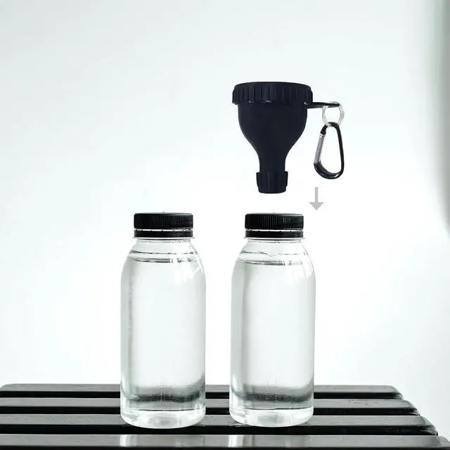 Alt view image 3 of 6 - 2 Pack Premium Protein Powder Containers - Portable Protein Funnels(50ml) | Protein Funnels for Filling Water Bottles, Shaker Bottles w/Protein Powder,with Sturdy Carabiners