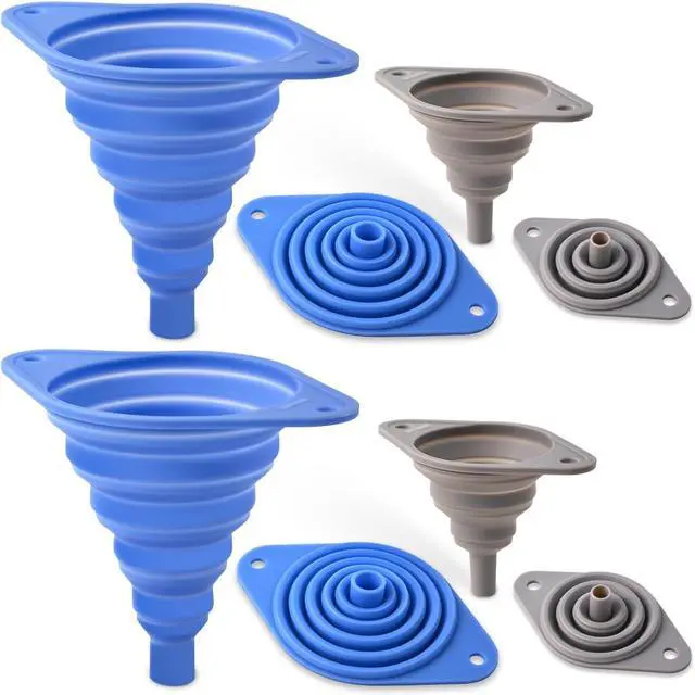 Main image of Kitchen Funnels Set 4 PackSmall and LargeSilicone Collapsible FunnelSmall Funnel for Bottles and Funnels for Filling Water Bottle