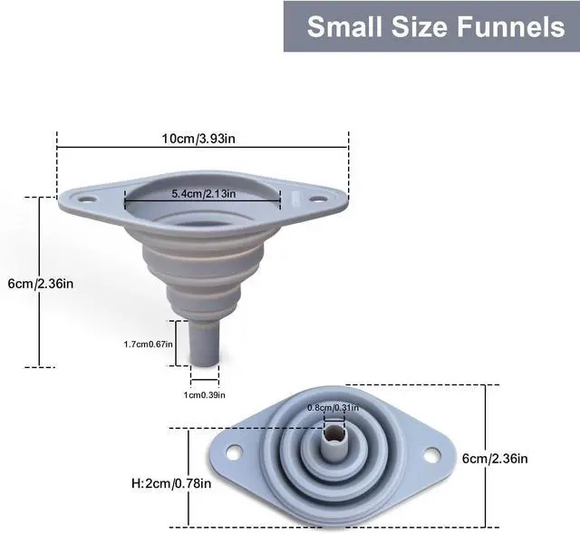 Alt view image 4 of 7 - Kitchen Funnels Set 4 PackSmall and LargeSilicone Collapsible FunnelSmall Funnel for Bottles and Funnels for Filling Water Bottle