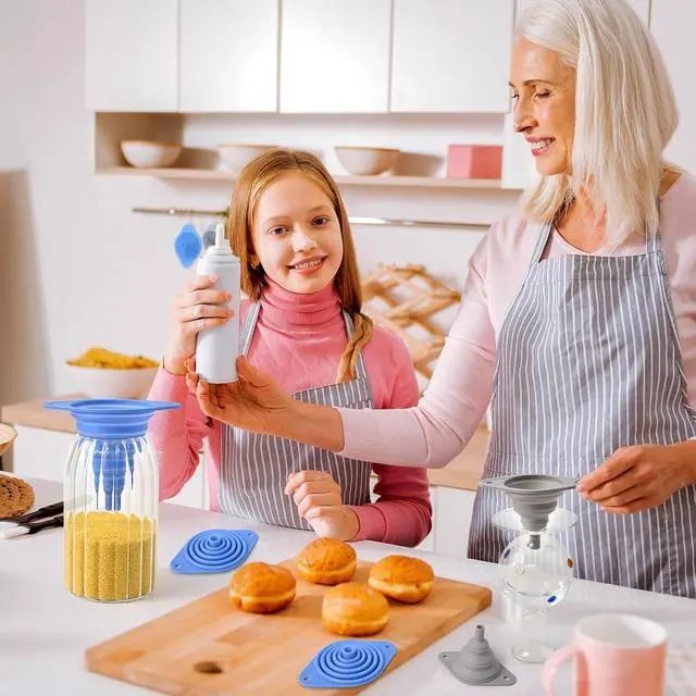 Alt view image 6 of 7 - Kitchen Funnels Set 4 PackSmall and LargeSilicone Collapsible FunnelSmall Funnel for Bottles and Funnels for Filling Water Bottle