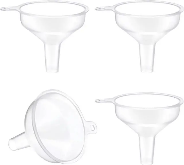 Main image of Small Funnel 4 Pack Food Grade Water Bottle Funnel for Powder Liquids | Food-Grade Mini Funnels for Kitchen Juice, Protein Powder, Skin Care Lotion & Essential Oils, Portable
