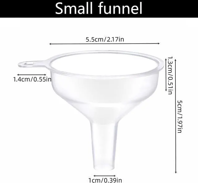 Alt view image 2 of 7 - Small Funnel 4 Pack Food Grade Water Bottle Funnel for Powder Liquids | Food-Grade Mini Funnels for Kitchen Juice, Protein Powder, Skin Care Lotion & Essential Oils, Portable