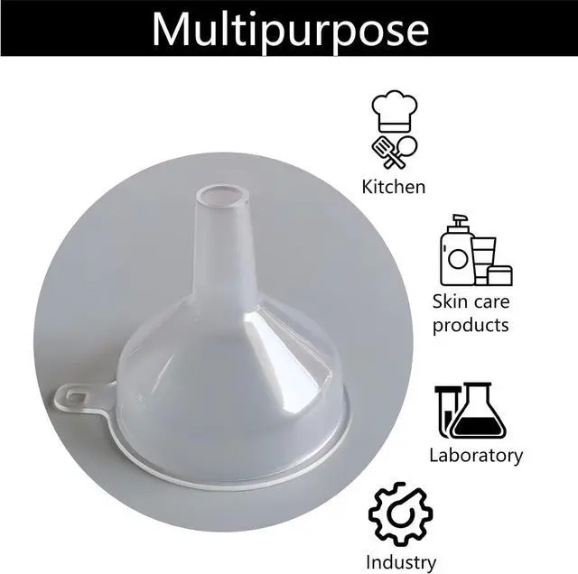 Alt view image 3 of 7 - Small Funnel 4 Pack Food Grade Water Bottle Funnel for Powder Liquids | Food-Grade Mini Funnels for Kitchen Juice, Protein Powder, Skin Care Lotion & Essential Oils, Portable