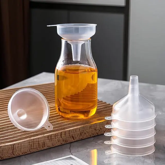 Alt view image 5 of 7 - Small Funnel 4 Pack Food Grade Water Bottle Funnel for Powder Liquids | Food-Grade Mini Funnels for Kitchen Juice, Protein Powder, Skin Care Lotion & Essential Oils, Portable