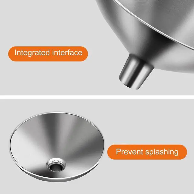 Alt view image 3 of 7 - Small Funnel Set of 2, Stainless Steel Mini Funnel for Essential Oil Transfer, Kitchen Use