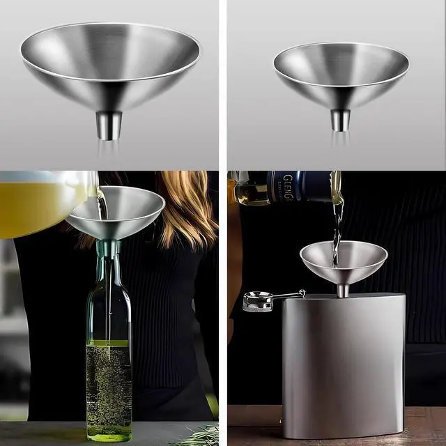 Alt view image 5 of 7 - Small Funnel Set of 2, Stainless Steel Mini Funnel for Essential Oil Transfer, Kitchen Use