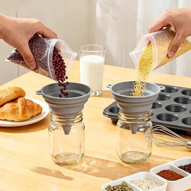Alt view image 2 of 7 - Funnels for Kitchen Use Filling Bottles, 6Pcs Small and Large | Foldable Funnel Kitchen Accessories Gadgets