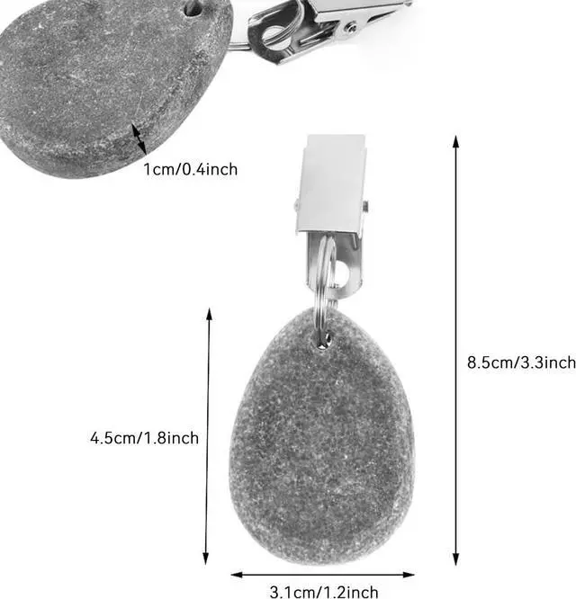 Alt view image 2 of 7 - 8pcs Tablecloth Weights Tablecloth Pendant Stone Table Cover Weights Hangers with Metal Clips (Drop-Grey)