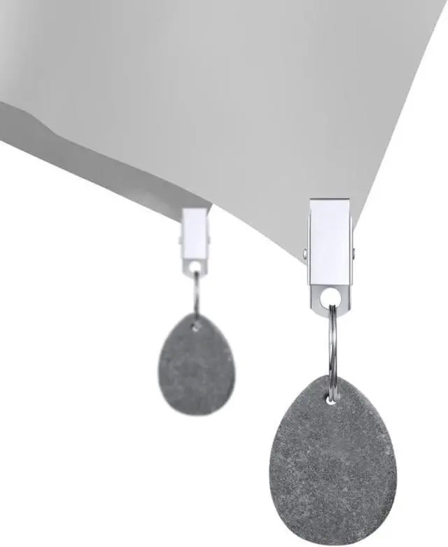 Alt view image 4 of 7 - 8pcs Tablecloth Weights Tablecloth Pendant Stone Table Cover Weights Hangers with Metal Clips (Drop-Grey)