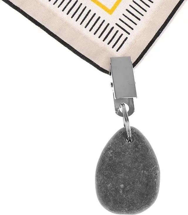 Alt view image 7 of 7 - 8pcs Tablecloth Weights Tablecloth Pendant Stone Table Cover Weights Hangers with Metal Clips (Drop-Grey)