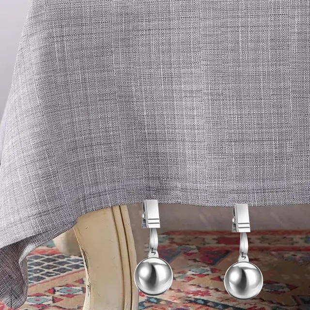 Alt view image 5 of 7 - Yamrots Tablecloth Weights, Tablecloth Weights Hangers, Stainless Steel Balls with Rust-Resistant Clip for Decoration, Outdoor Picnic, Garden Flag, Useful Fixed Fabric Tools at Outside Events (4)