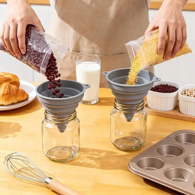 Alt view image 2 of 7 - Kitchen Funnels for Filling Bottles Small and Large Funnel Set | 6 Pcs Silicone Foldable Collapsible Funnels for Filling Water Bottle Liquid, Kitchen Gadgets Accessories
