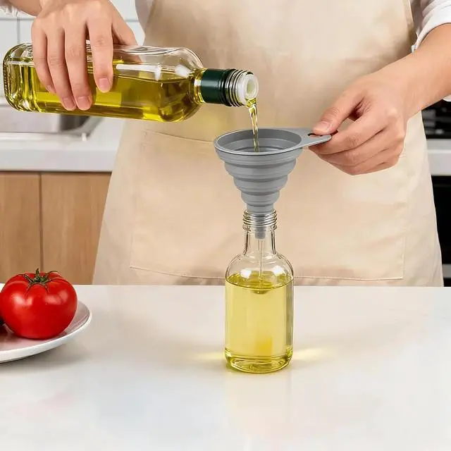 Alt view image 4 of 7 - Kitchen Funnels for Filling Bottles Small and Large Funnel Set | 6 Pcs Silicone Foldable Collapsible Funnels for Filling Water Bottle Liquid, Kitchen Gadgets Accessories