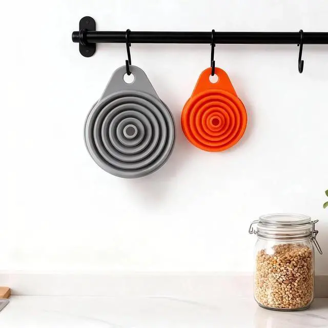 Alt view image 7 of 7 - Kitchen Funnels for Filling Bottles Small and Large Funnel Set | 6 Pcs Silicone Foldable Collapsible Funnels for Filling Water Bottle Liquid, Kitchen Gadgets Accessories