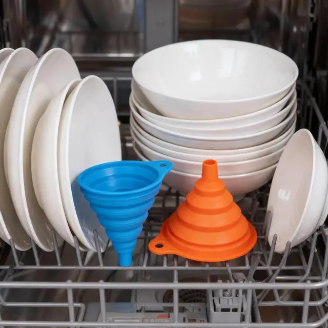 Alt view image 6 of 7 - Kitchen Funnels for Filling Bottles Small and Large Funnel Set | 6 Pcs Silicone Foldable Collapsible Funnels for Filling Water Bottle Liquid, Kitchen Gadgets Accessories