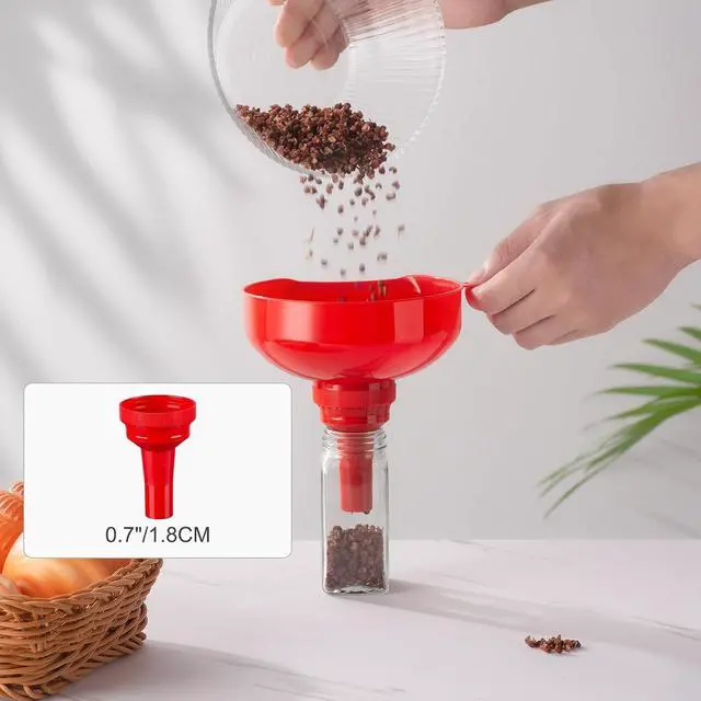 Alt view image 4 of 7 - Pisol Wide Mouth Versatile Funnel for Kitchen Use for Filling Bottles | Food Grade Plastic, BPA Free, 4 Sizes Mouth, 1 Strainer, Rotating Screw Design, Easy to Clean, Dishwasher Safe