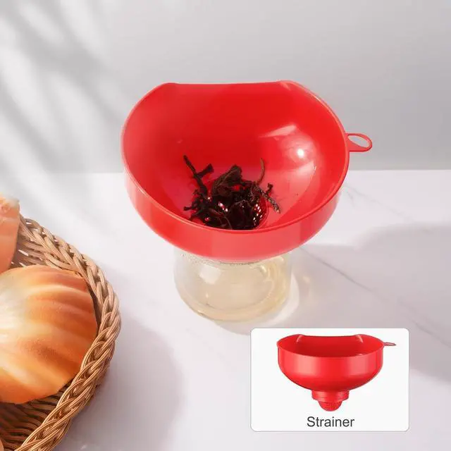 Alt view image 6 of 7 - Pisol Wide Mouth Versatile Funnel for Kitchen Use for Filling Bottles | Food Grade Plastic, BPA Free, 4 Sizes Mouth, 1 Strainer, Rotating Screw Design, Easy to Clean, Dishwasher Safe