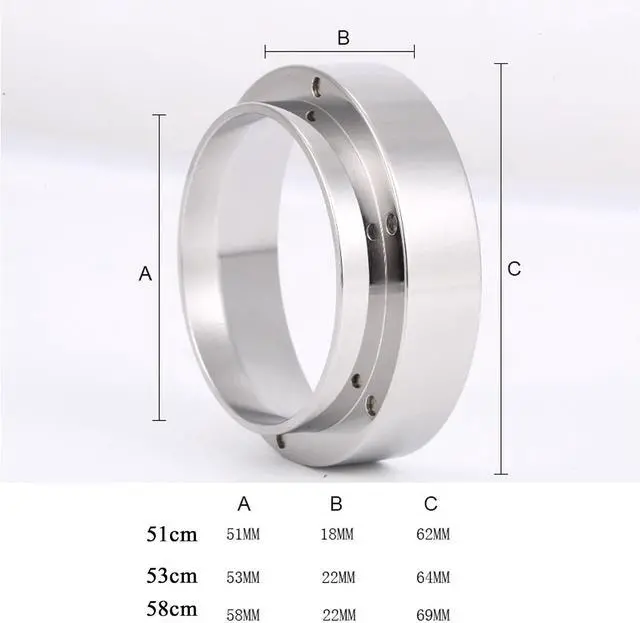 Alt view image 5 of 6 - Espresso Dosing Funnel Precision Aluminum Alloy Coffee Dosing Ring Accessories Set for Portafilter Hands-Free (51mm)