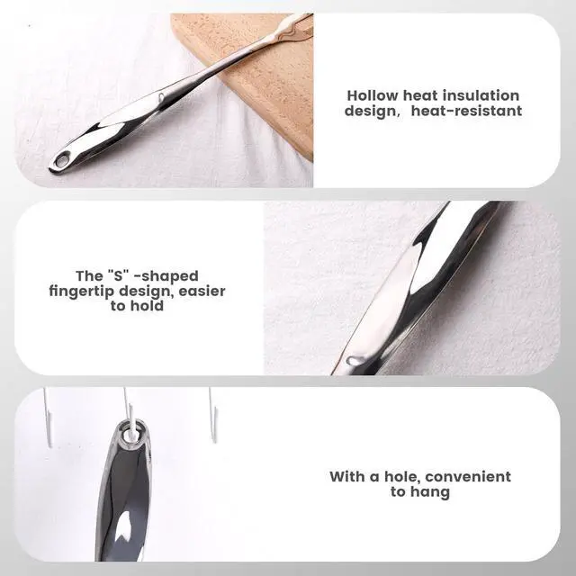 Alt view image 4 of 7 - HANSGO 14.6" Stainless Steel Carving Fork for Meat, 2-Prong Serving & Grilling Fork with Hanging Hole, Hollow Handle for Better Heat Reduction, Kitchen Utensil for Cooking & Serving