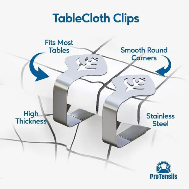 Alt view image 3 of 7 - 6 Pcs Picnic Tablecloth Clips for Outdoor Tables - Stainless Steel Table Cloth Clip, Fits for 1.9 Thick Tables, Metal Clamps for Picnic Table Clips, Dining Table Cloth Holder