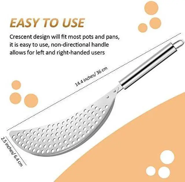 Alt view image 2 of 6 - Boao 2 Pieces Pot Strainer with Handle for Pan,Fits Up to 10 in | Stainless Steel,Recessed Hand Grips, Clip-On Pan Edge, Pasta Strainer,Suitable for Kitchen