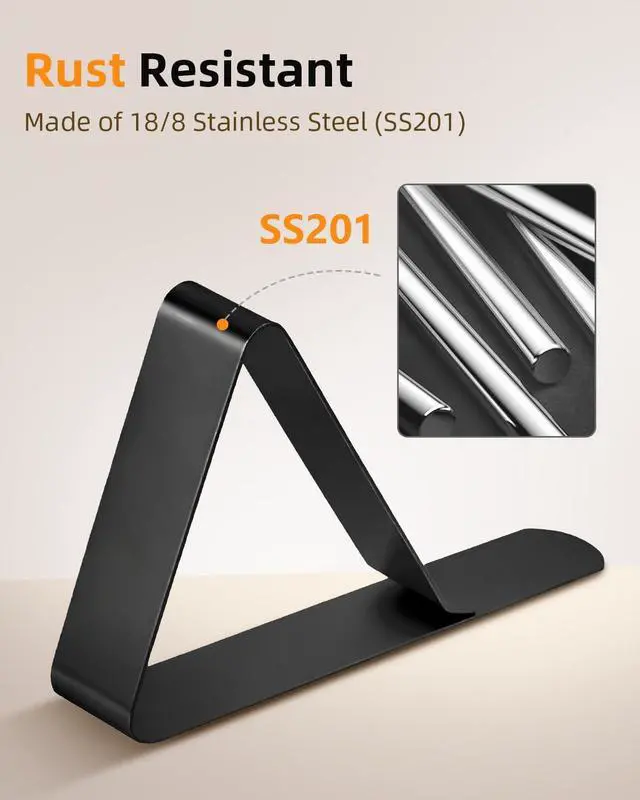 Alt view image 5 of 7 - Tablecloth Clips for 2.5'' Thick Tables, Black Pack of 12 | Heavy Duty, Stainless Steel Table Cover Clamps Cloth Holder Ideal for Picnics Restaurant Marquees Weddings Graduation Party