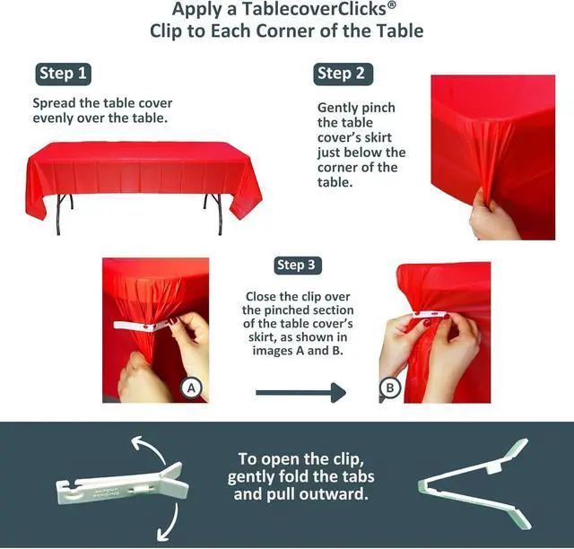 Alt view image 3 of 6 - 32 Pack of Reusable Tablecloth/Table-Cover Clips Great for Disposable Plastic Table Covers Celebration/Party Table Décor