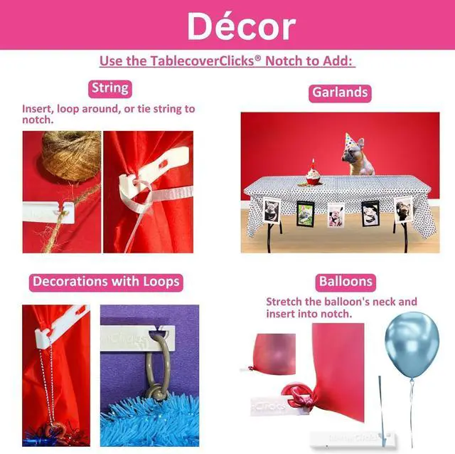 Alt view image 6 of 6 - 32 Pack of Reusable Tablecloth/Table-Cover Clips Great for Disposable Plastic Table Covers Celebration/Party Table Décor