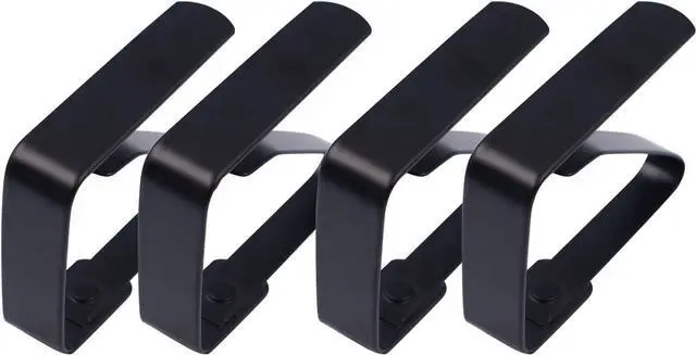 Main image of 4 Pieces Tablecloth Clips, Tablecloth Holders, Stainless Steel Table Cover Clamps, Suitable for Parties, Picnics, Restaurants & Weddings (Black)