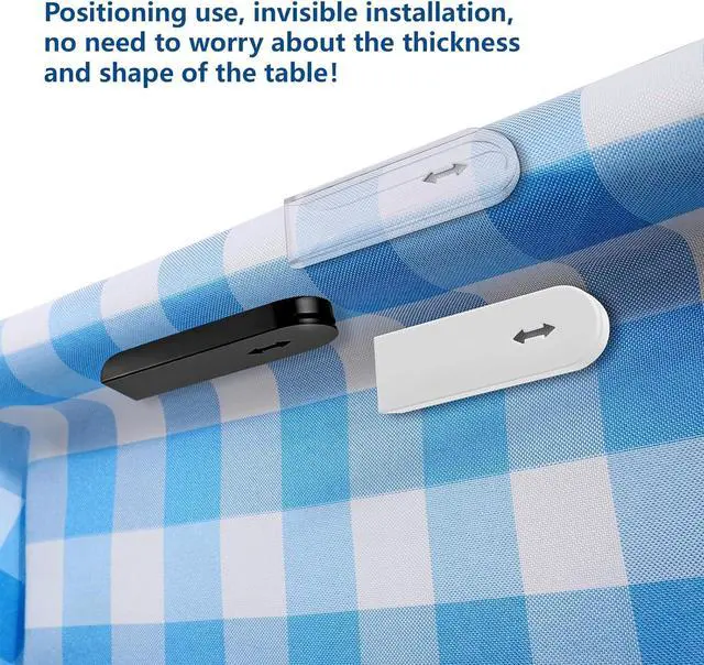 Alt view image 2 of 7 - Tablecloth Clips Self-Adhesive Clear Invisible Windproof Table Cover Clamps, Sticky Table Cloth Holder Clips for Outdoor Picnic Tables, Camping Folding Tables, Weddings & Parties (8 Pack)
