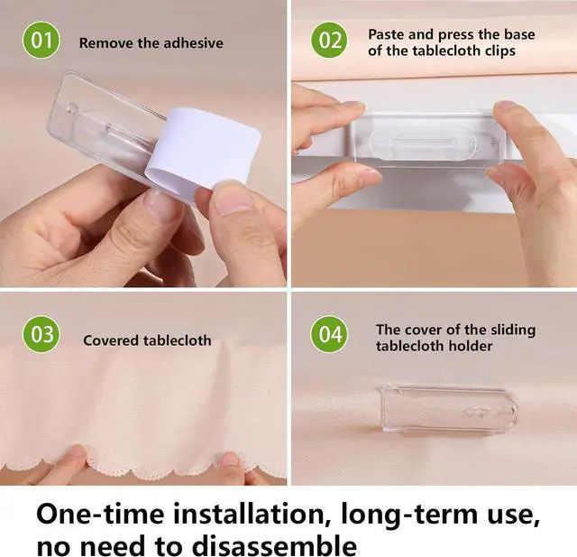 Alt view image 3 of 7 - Tablecloth Clips Self-Adhesive Clear Invisible Windproof Table Cover Clamps, Sticky Table Cloth Holder Clips for Outdoor Picnic Tables, Camping Folding Tables, Weddings & Parties (8 Pack)
