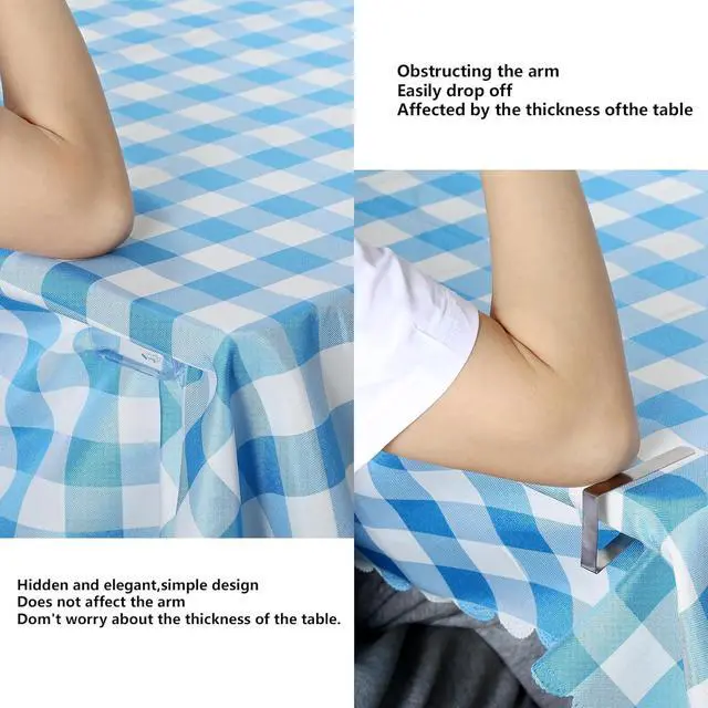 Alt view image 5 of 7 - Tablecloth Clips Self-Adhesive Clear Invisible Windproof Table Cover Clamps, Sticky Table Cloth Holder Clips for Outdoor Picnic Tables, Camping Folding Tables, Weddings & Parties (8 Pack)