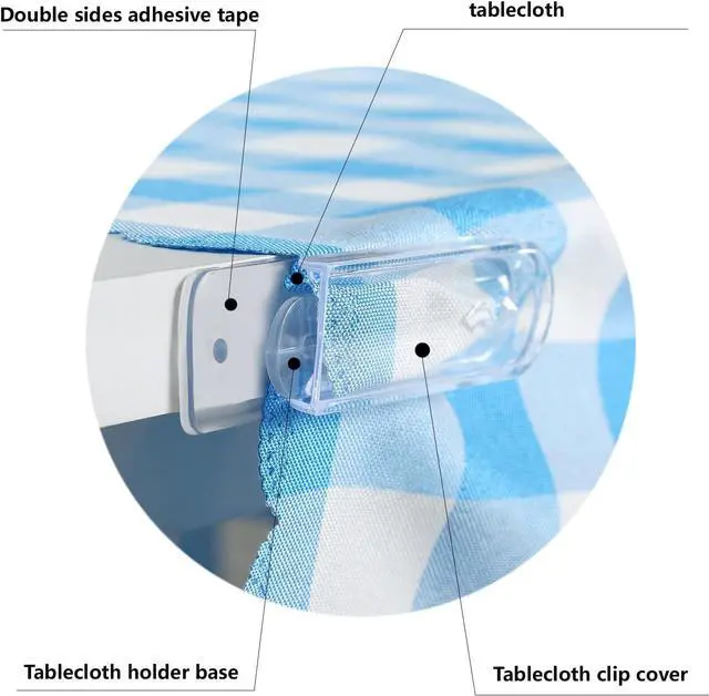 Alt view image 6 of 7 - Tablecloth Clips Self-Adhesive Clear Invisible Windproof Table Cover Clamps, Sticky Table Cloth Holder Clips for Outdoor Picnic Tables, Camping Folding Tables, Weddings & Parties (8 Pack)