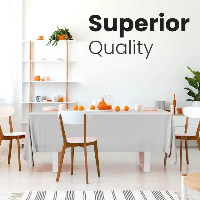Alt view image 2 of 5 - 5 Pack Premium White Plastic Tablecloth - 108 x 54 in. Disposable Rectangle Plastic Table Cloth - Decorative Rectangle Table Cover Smooth Tablecloth - Disposable Table Cloths For Parties, Weddings.