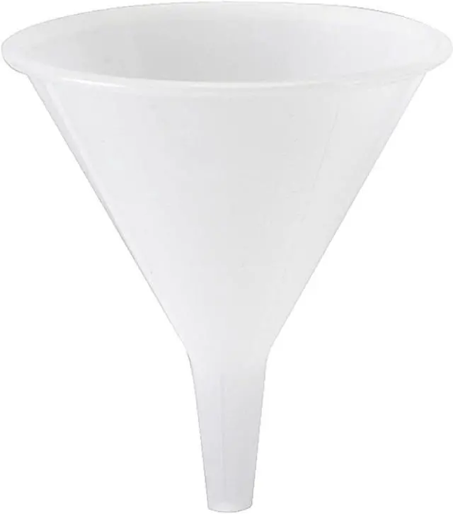 Main image of Hutzler 8 oz Plastic Funnel, Natural, Clear Plastic, Food Safe, BPA Free, Heat Resistant Polypropylene