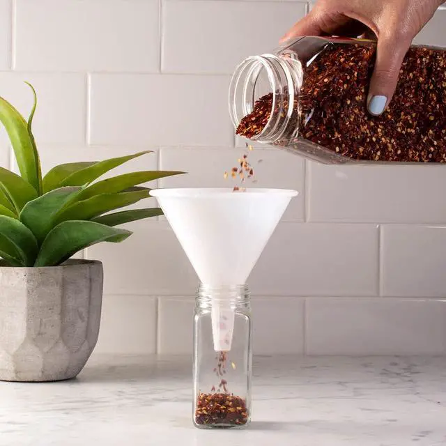 Alt view image 3 of 3 - Hutzler 8 oz Plastic Funnel, Natural, Clear Plastic, Food Safe, BPA Free, Heat Resistant Polypropylene