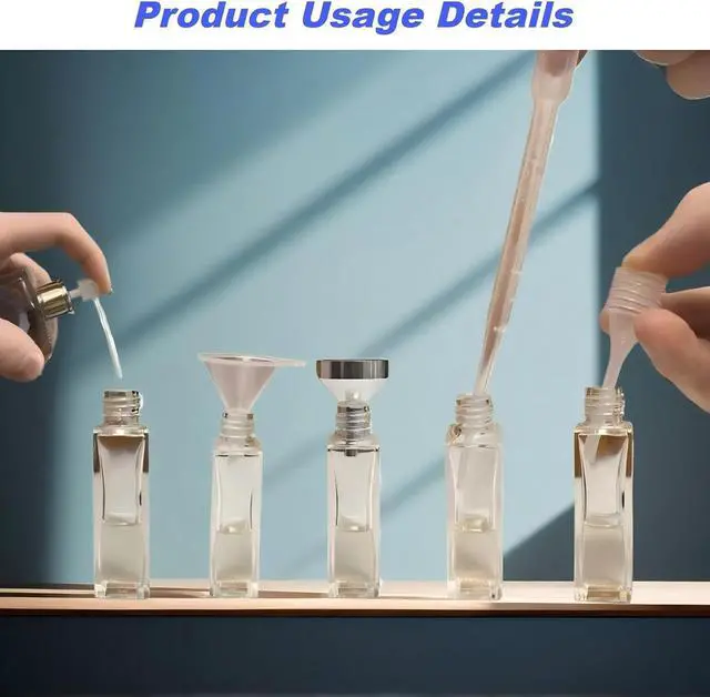 Alt view image 4 of 7 - 10Pcs Mini Funnels Sets, Aluminium Plastic Small Funnels with Mini Plastic Dropper Pipette Dispenser for Filling Small Bottles, Cosmetics, Crafts, Sand, Essential Oils