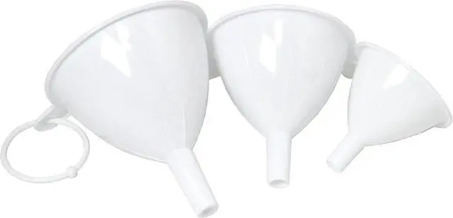 Main image of Chef Craft Classic Plastic Funnel Set, 2.5 to 3.75 inch 3 piece Set, White