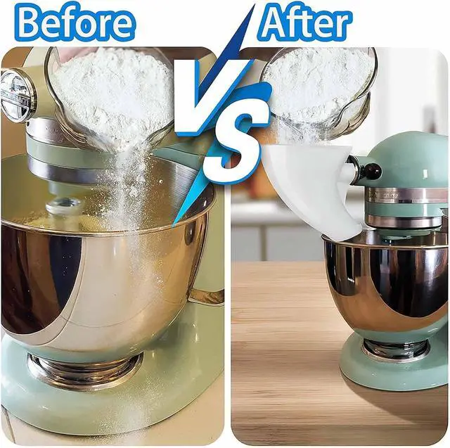 Alt view image 5 of 5 - Flour Funnel for Kitchen Aid Mixer, KitchenAid Mixer Funnel Attachment | Kitchen Aid Mixer Accessories and Attachments: Flour Funnel for Stand Mixer, Fits 4.55 Qt Tilt-Head Models